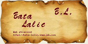 Bata Lalić vizit kartica